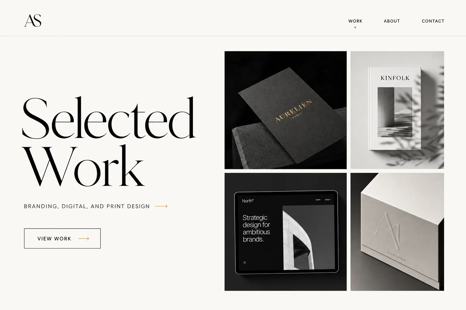 A designer portfolio site built with vMira Build